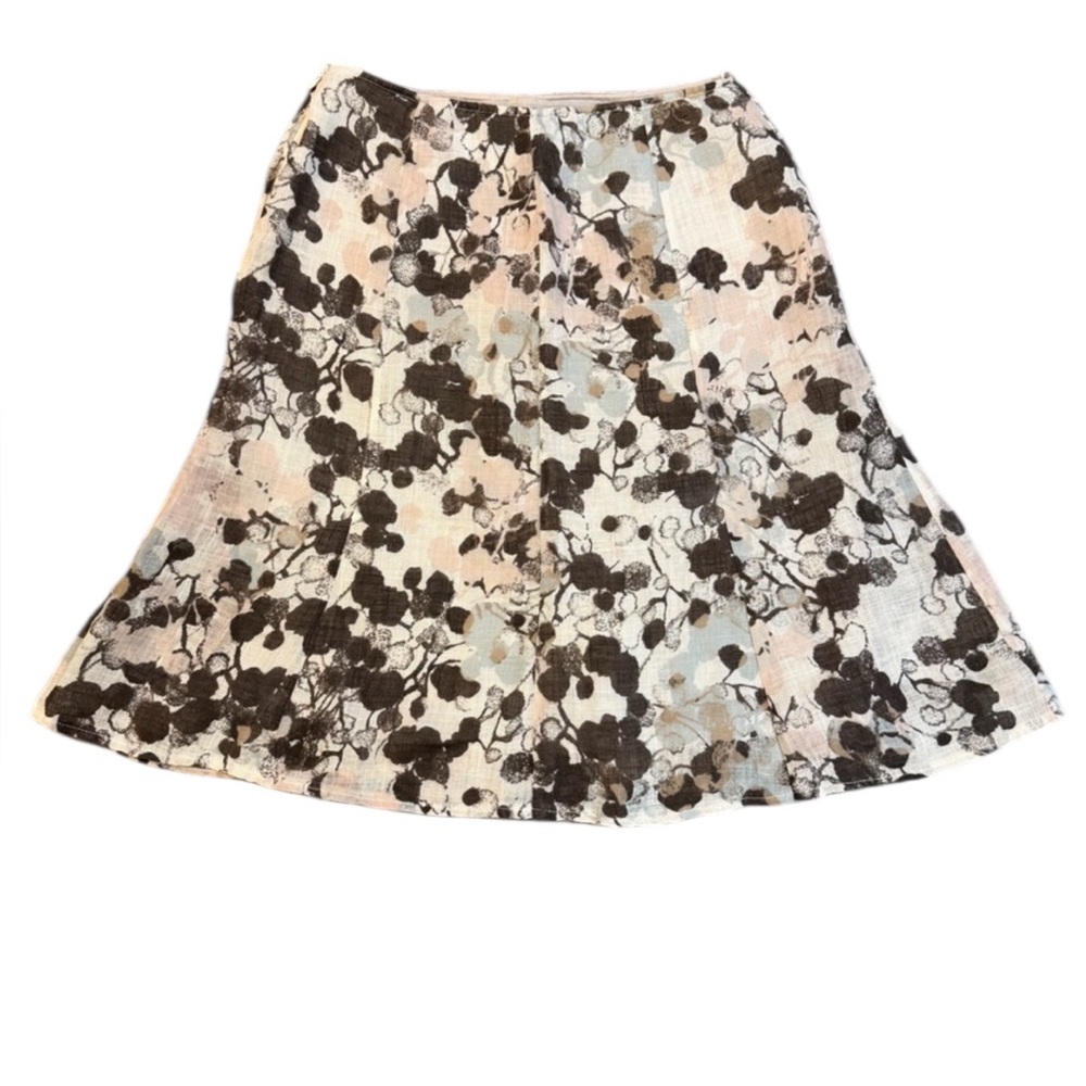 Lafayette 148 New York Floral A-Line Skirt - Black, Cream, and Pink | Sz‎ 4P